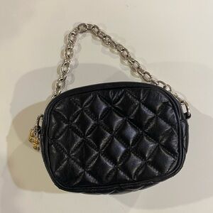 Brighton Black Quilted leather Chain Bag